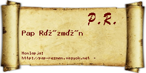 Pap Rézmán névjegykártya